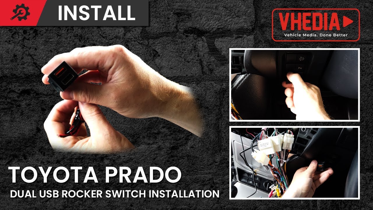 Toyota Prado Dual USB rocker Switch Installation