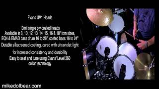 Video thumbnail for Evans UV1 Drum Heads by drumclips
