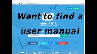WANT TO FIND A USER MANUAL