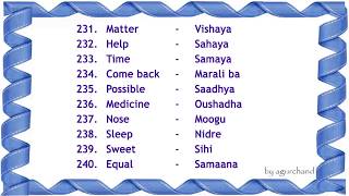 100 Kannada Words (03) - Learn Kannada through English