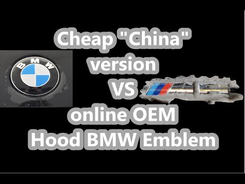 Difference between cheap vs genuine BMW hood emblems and install. Less than 2 min. video.