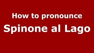 How to pronounce Spinone Al Lago