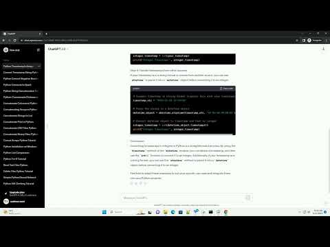 Python Convert Timestamp To Integer