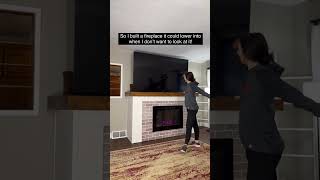 Fireplace w/ a Hidden 85” TV Reveal  #diy #diyhome