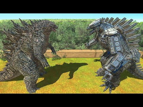 MechaGodzilla2021 and Godzilla 2021 Death Run - Animal Revolt Battle Simulator