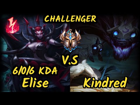 Shernfire (ELISE) vs KINDRED - 6/0/6 KDA JUNGLE CHALLENGER GAMEPLAY - NA