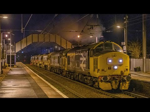 37401 & 37422  thrashing through Slateford on 6Z40 Millerhill-Ardgay