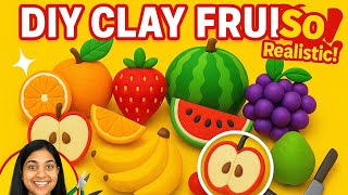 🎨 DIY Mini Clay Fruits That Look TOO REAL! 🍎🍌 | Must-Try Super Easy Clay Art #diy #clayart #shahnaz