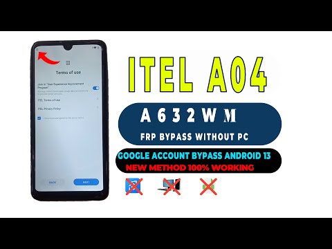 ITEL A04 A632WM FRP BYPASS ANDROID 13 |itel A632W, itel 11,12 ,13 new method 100% working