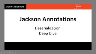 Jackson Deserialization - 1 - intro