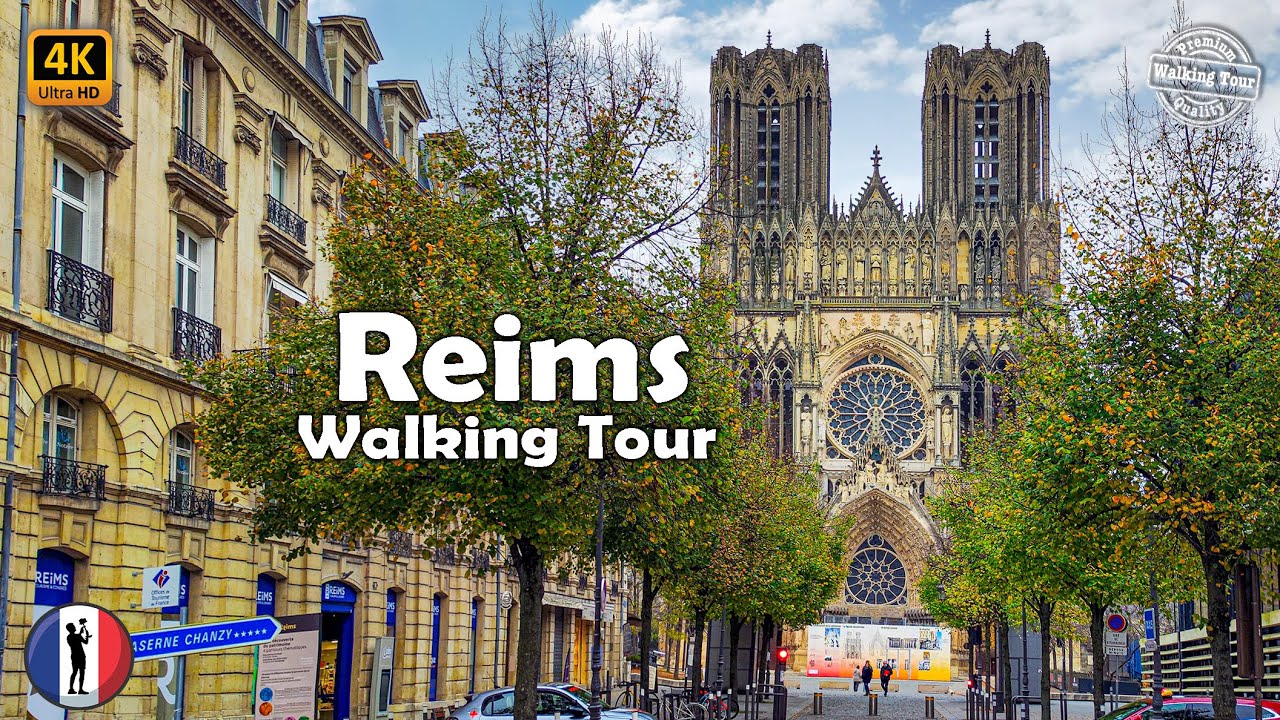 Immersive street-level walking tour through Reims, France, showcasing authentic urban landscapes, local architecture, and the vibrant atmosphere of the city's neighborhoods