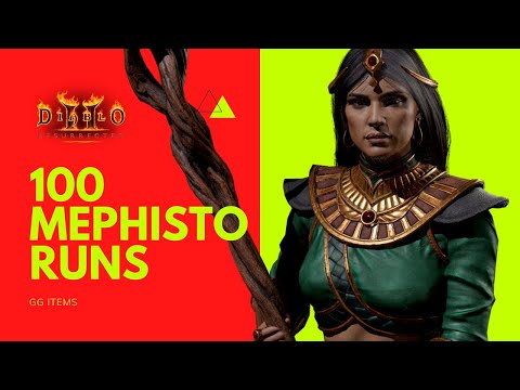 D2R: 100 Nightmare Mephisto Runs with 47% Magic Find! (Easy Beginner Sorceress)