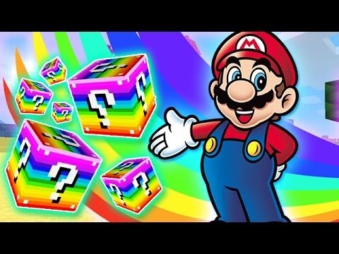 LUCKY RAINBOW BLOCKS MARIO 64 CASTLE MOD CHALLENGE - MINECRAFT MODDED MINI-GAME!