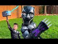 HOW To BECOME BLACK PANTHER SUPERHERO Caleb PRETEND PLAY THOR SPIDERMAN SUPERHERO FUN With MOM