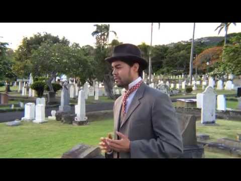 Mission Houses' Cemetery Pupu Theatre - "Dr. William L. Moore" (portrayed by Dezmond Gilla)