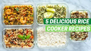 5 EASY WAYS TO SPICE UP RICE | Meal prep rice cooker recipes