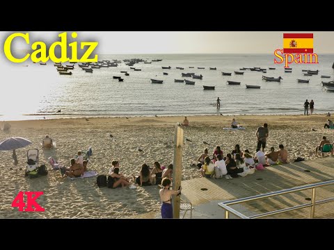 CADIZ, SPAIN 🇪🇸- TOURISM WATERFRONT, 4K VIRTUAL WALKING TOUR. SPAIN BEACH WALK