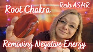 Unblocking your root chakra. Plucking away negative energy. Reiki Asmr carnelian crystal healing