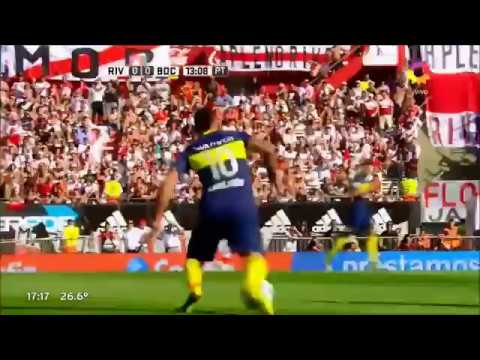 Goal of Bou (1-0) River Plate vs Boca Juniors. Tournament First Division 2016.