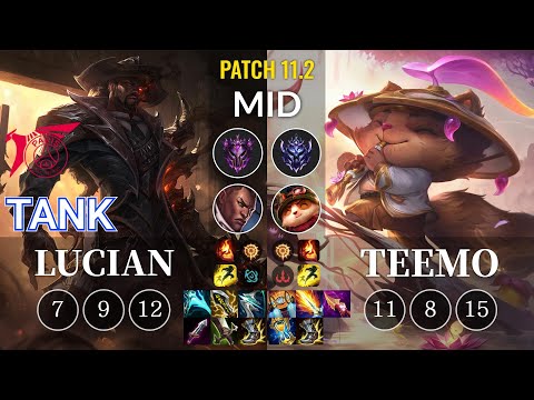 TLN Tank Lucian vs Teemo Mid - KR Patch 11.2