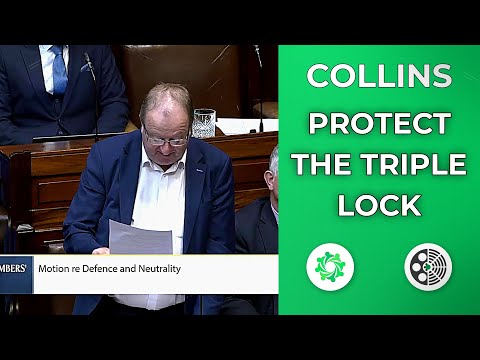 Michael Collins: Defends Irish Neutrality, Demands Triple Lock Vote