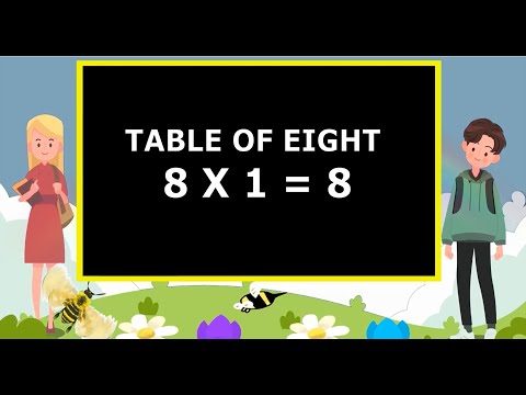 8x1=8 Multiplication, Table of Eight 8 Tables Song Multiplication Time of tables - MathsTables8