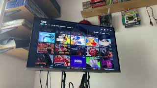 Polymega installing a game whilst playing games, Saturn, snes, mega cd.