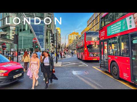 London City Walk - Walking the Bustling Streets of Central London - London West End Walking Tour 4K