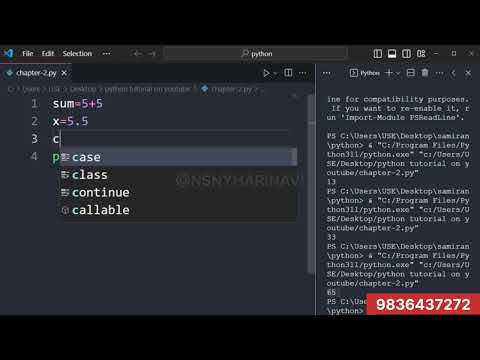 Python Tutorial Python Programming Chapter 2 Basic Syntax And Datatypes