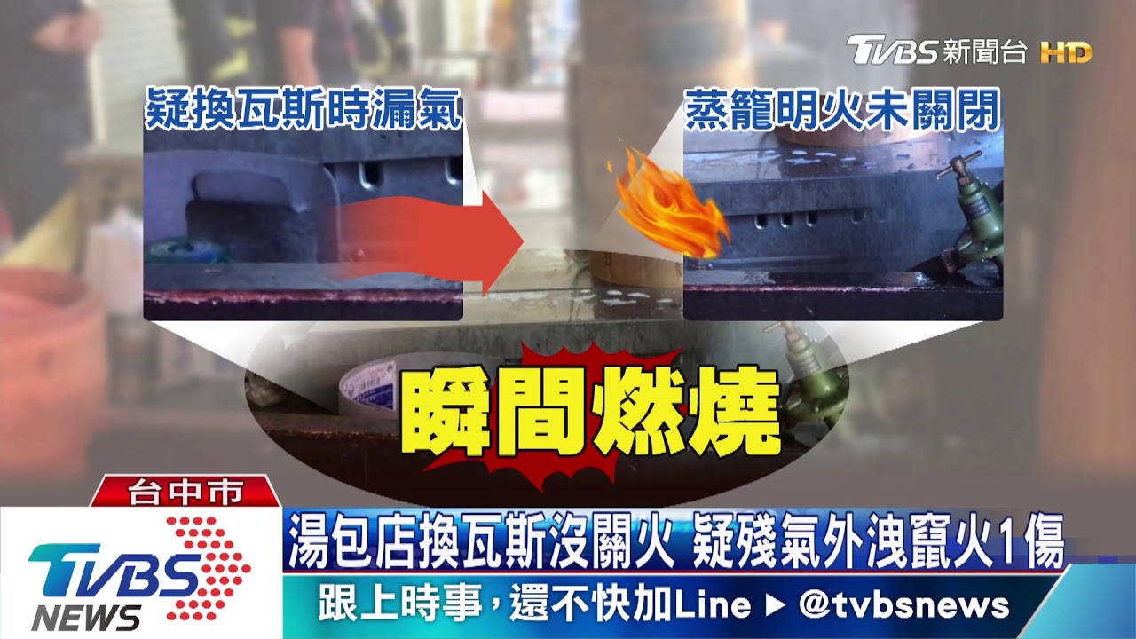 湯包店換瓦斯沒關火 疑殘氣外洩竄火1傷