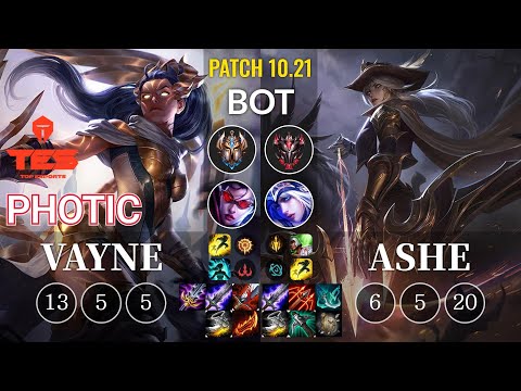 TES Photic Vayne vs Ashe Bot - KR Patch 10.21