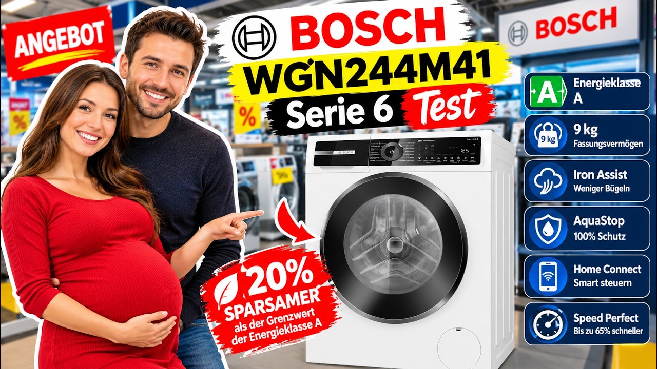 🟢🟢🟢 Bosch Serie 6 Waschmaschine WGN244M41: Test, Iron Assist & Alltagstipps!