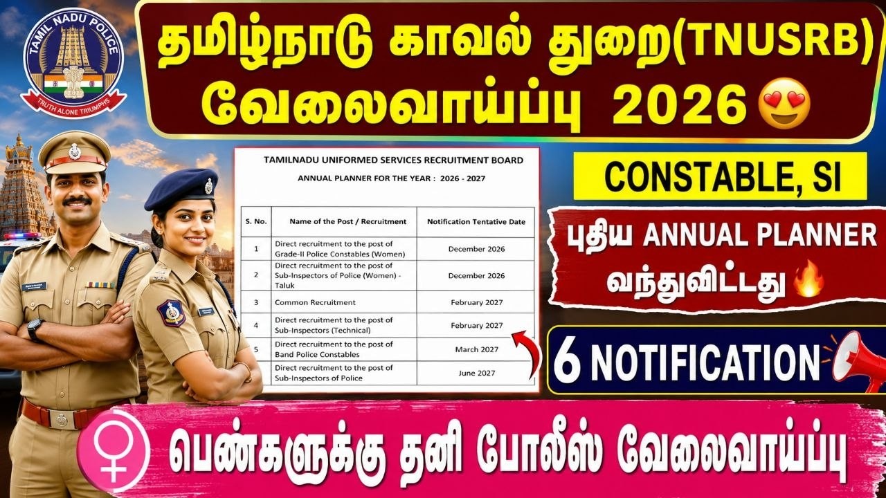 Tnusrb recruitment 2026 | tnusrb pc recruitment 2026 | tnusrb si recruitment 2026 | tnusrb 2026