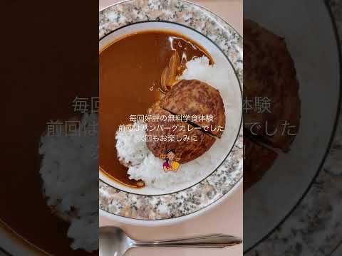 こども学科 毎回好評の無料学食体験！前回はハンバーグカレーでした。#shorts #オープンキャンパス #学食体験 #ハンバーグ #カレー #ハンバーグカレー