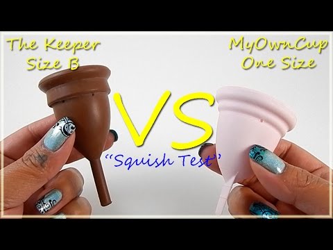 The Keeper B vs MyOwnCup "Squish Test" - Menstrual Cups