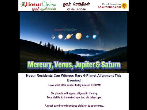 Six-Planet Alignment Visible in Hosur Sky This Evening After Sunset