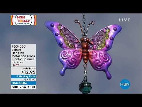 Exhart Hanging Metal and Glass Kinetic Spinner