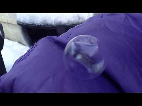So cold a bubble freezes in midair