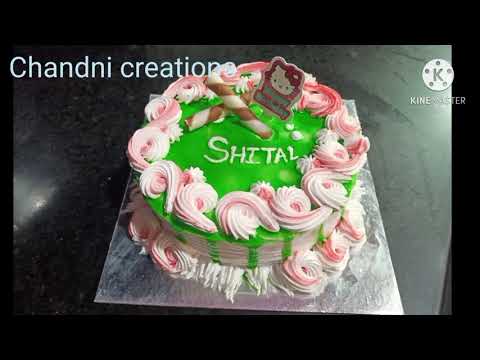 #cake How to apply gel on cake / Simple Cake Decorating Tutorial Green Gel Cake Chandni Cake. 😋