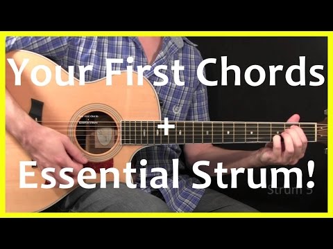 Guitar Lessons - Your First Chords And Strum