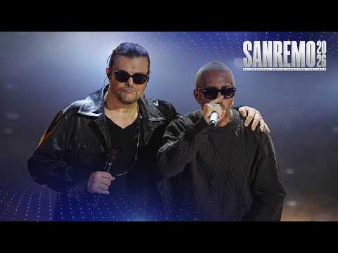 Sanremo 2026 - Luchè e Gianluca Grignani cantano Falco a metà