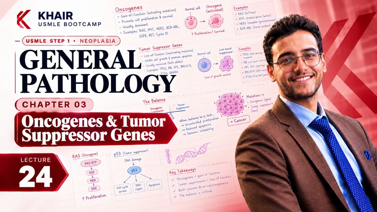 GENERAL PATHOLOGY 24 (Oncogenes and tumor suppressor genes) | DR KHAIR USMLE STEP 1 