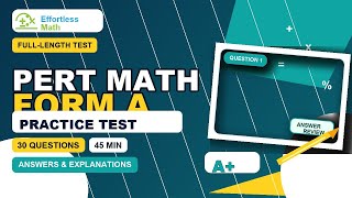 PERT Math - Full-Length Timed Test with Answers