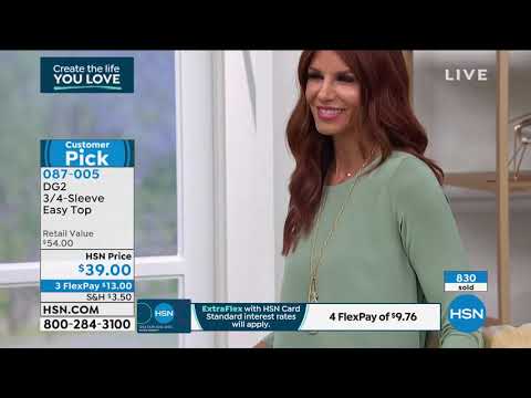 DG2 by Diane Gilman 3/4Sleeve Easy Top