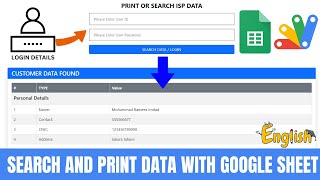 Google Sheets WEB APP LOGIN | Search Data | Print Result | R43