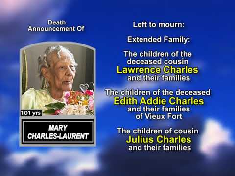Mary Charles-Laurent  ~ Long Obituary