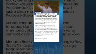 Rocky Gerung Sebut Kasus Ijazah Palsu Jokowi Untungkan Prabowo: Tak Ada Lagi Teriakan Hidup Jokowi