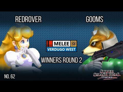 Melee @ Verdugo #62 - redrover (Peach) VS Gooms (Fox) - SSBM - Winners Round 2