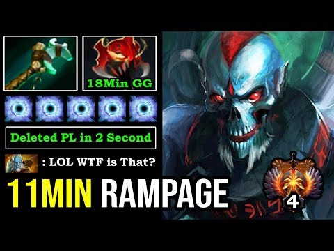 WTF 11MIN RAMPAGE LICH Crazy White Frost Bounce 100% Deleted PL in 2 Seconds & 18Min GG DotA 2