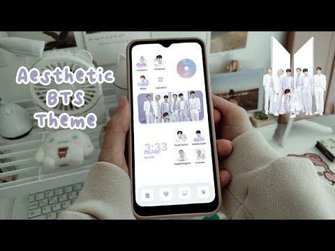 Aesthetic iOS15 Home Screen × Realme c11 2021BTS Purple Theme - Make Your Phone Aesthetic